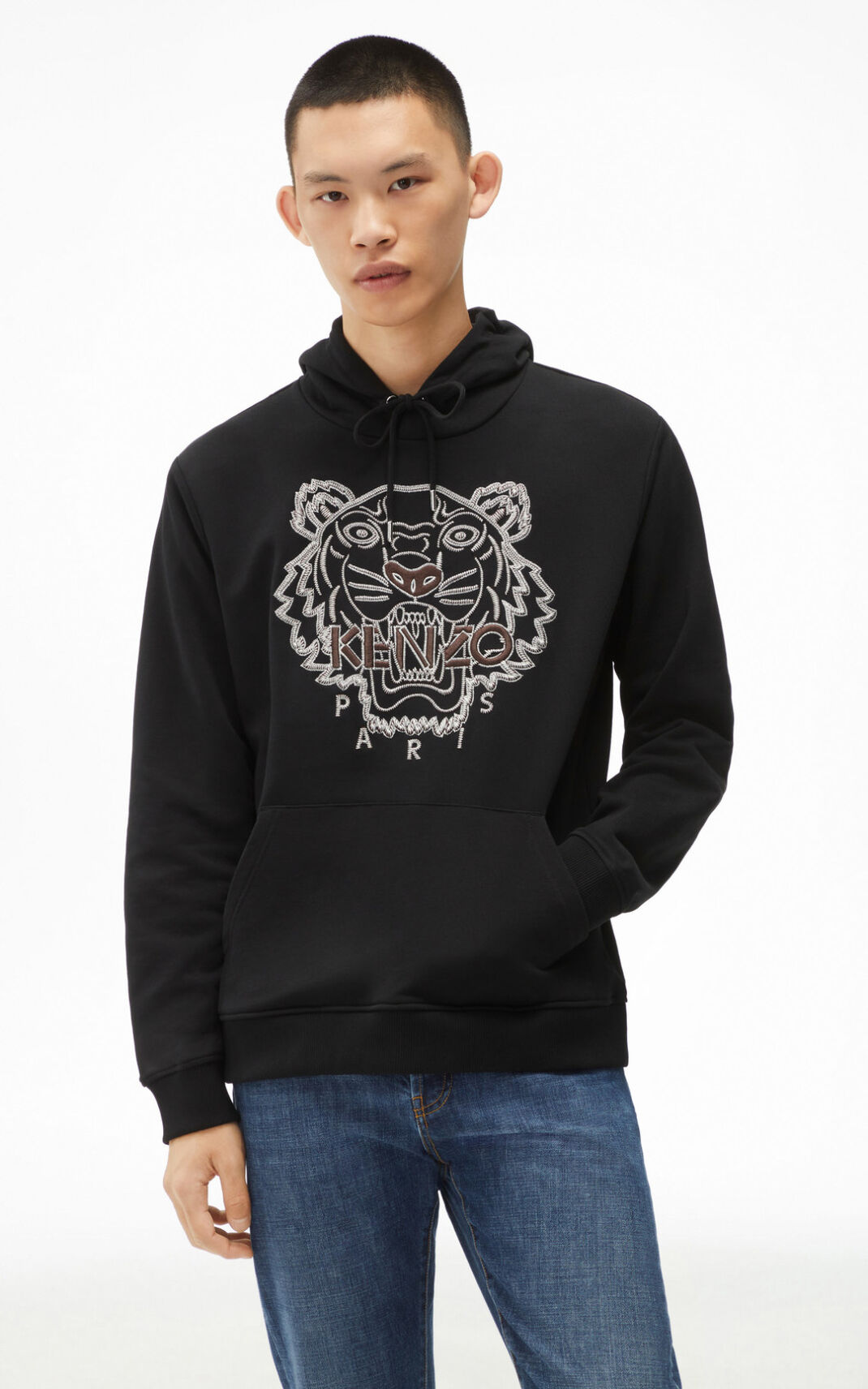 Kenzo Tiger Moška Puloverji S Kapuco Črna SI-8932567